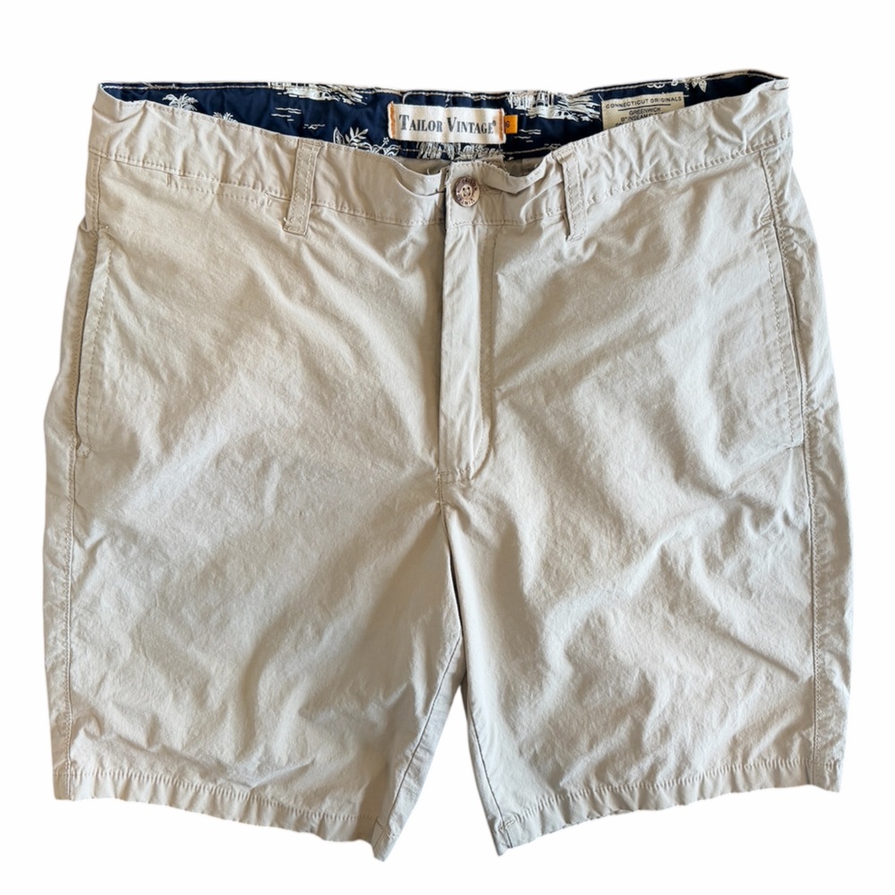 Tailor Vintage Greenwich 9” Inseam Khaki Shorts Men’s 36 Slim Fit